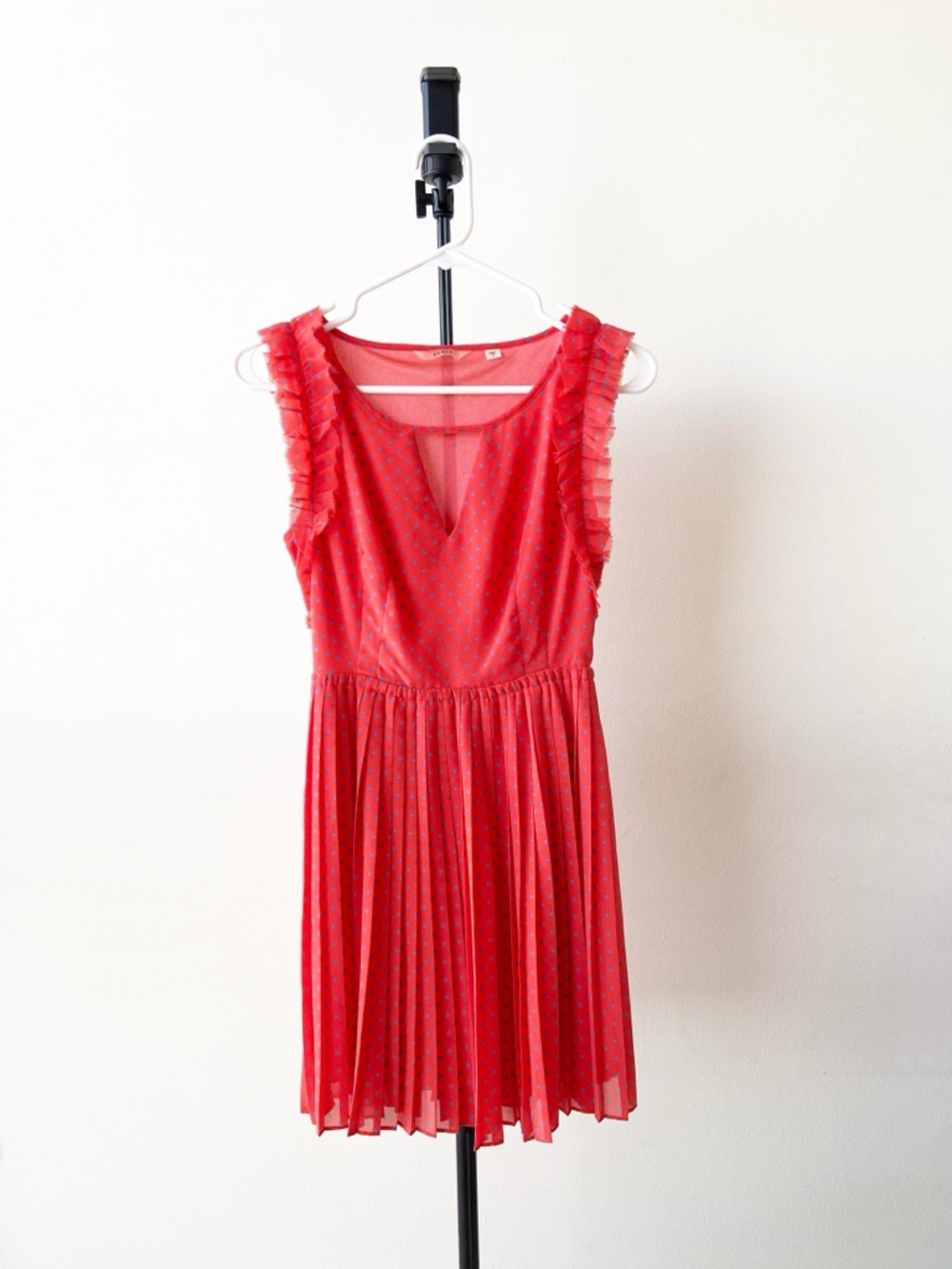 Guess Bright Coral Dress with Ruffle Trim Size 0